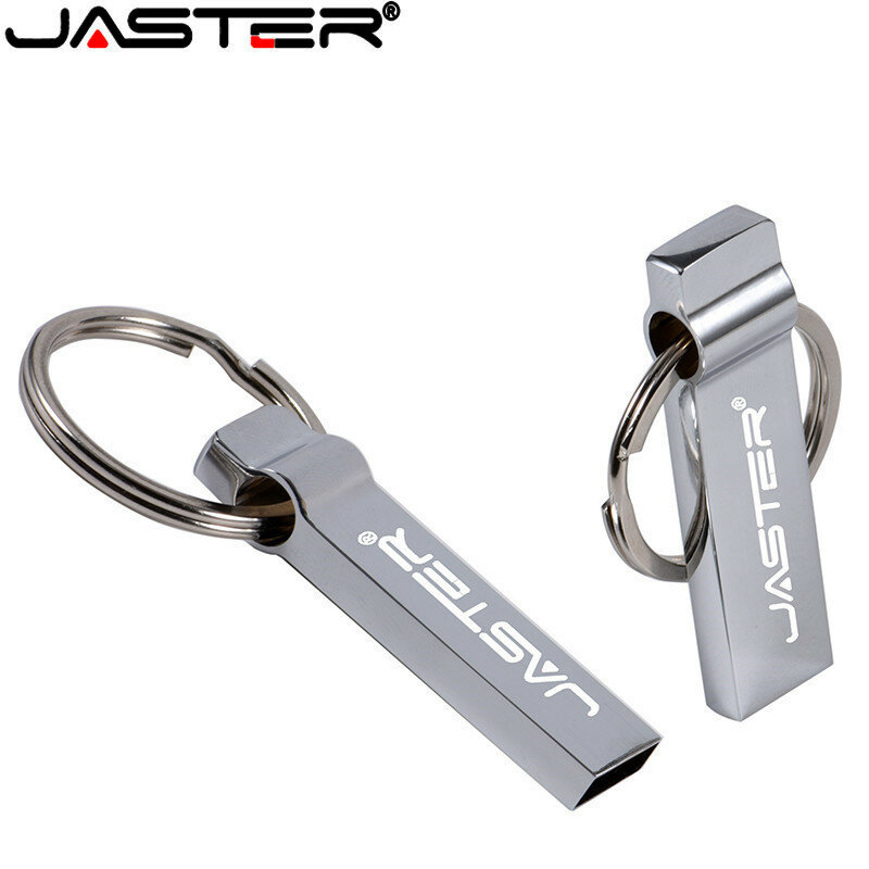 JASTER pamięć USB 64GB 32GB metalowe pióro napęd stal nierdzewna pamięć USB 8GB 16GB 4GB USB 2.0 Pendrive z breloczkiem