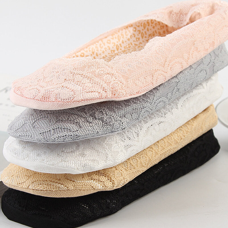 Thời trang Womens Cotton Ren Chống Trượt Vô Hình Lót Vớ Vớ Đàn Hồi Thoải Mái Nữ Mùa Hè Mùa Xuân Mắt Cá Chân Thuyền Thấp Cắt Ngắn Socks
