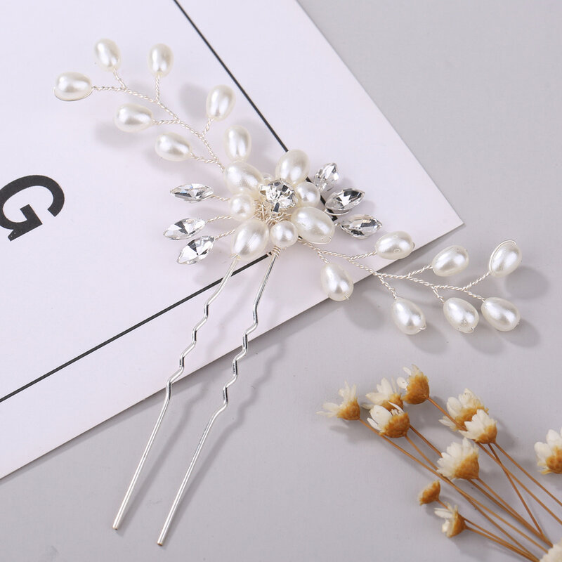 Vintage U-shaped Clips Pins Bridesmaid Gift Hair dressing Stylist Tool/Wedding Bridal Pearl Flower Crystal Hair Pin Hair Clip