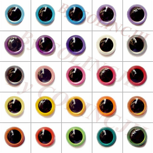 50 pares de ojos de animales de seguridad, 8mm/9mm/10mm/12mm/15mm/18mm, multicolor, hechos a mano