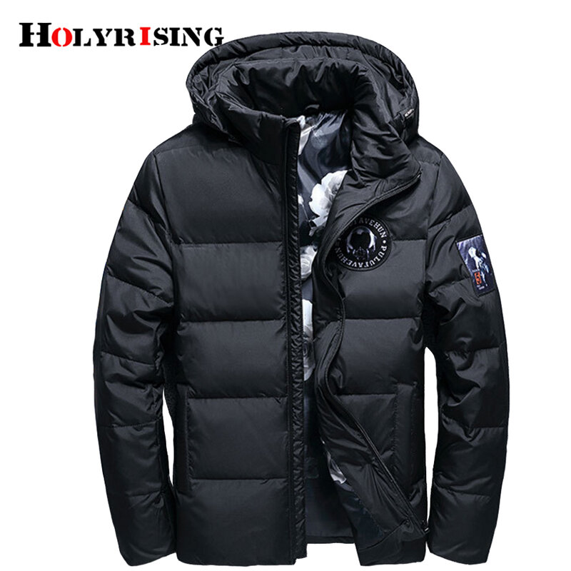 Holyrising jaqueta masculina jaqueta masculina com capuz para baixo casaco casaco masculino inverno inverno fino pato down18381