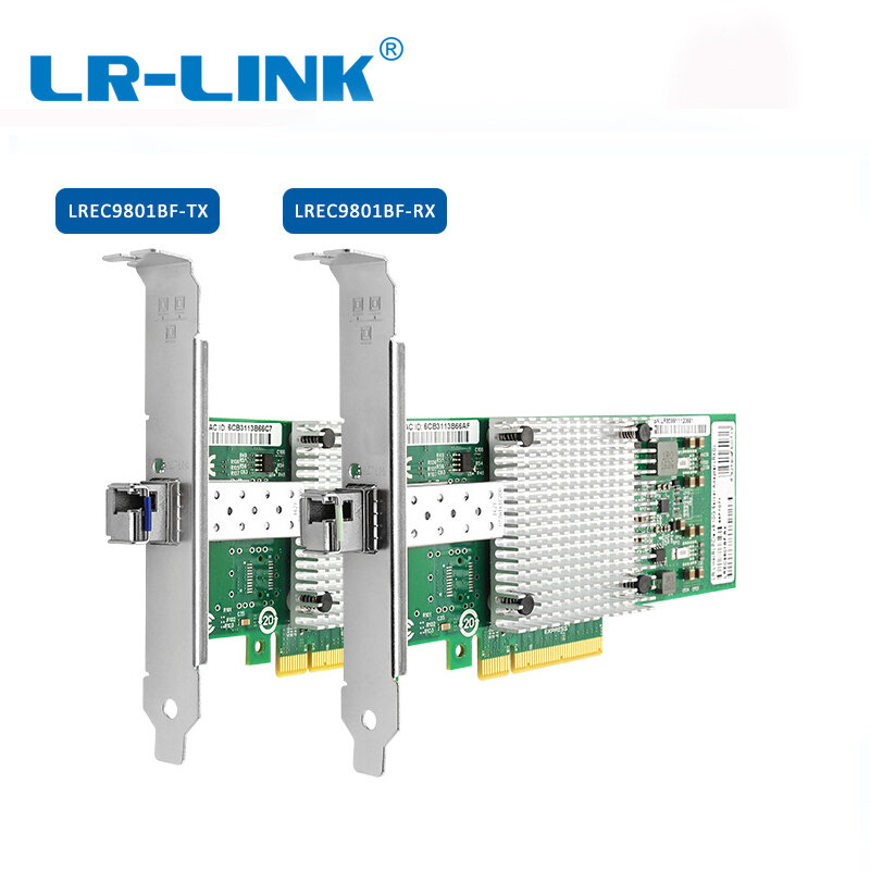 LR-LINK 9801BF-TX/RX 2PCS 10 Gigabit Ethernet การ์ดไฟเบอร์ Server PCI-Express เครือข่าย Intel 82599 NIC