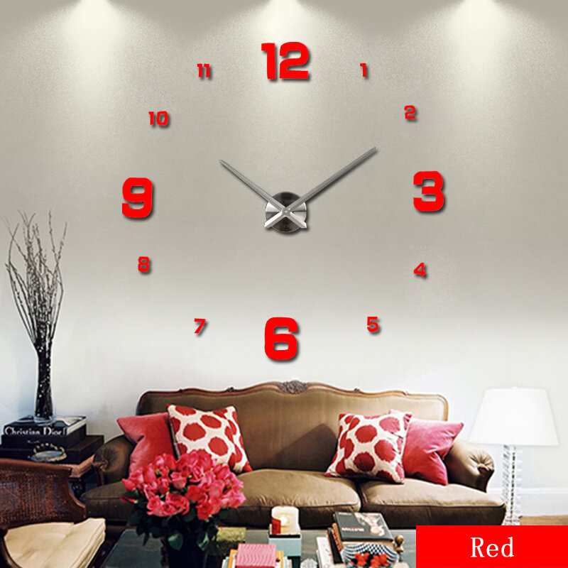 HOT 3d fai da te Acrilico miroir orologio da parete 3d adesivi orologio orologi Al Quarzo Moderno reloj de pared decorazione della casa nuova