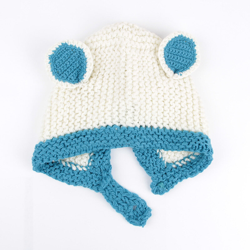 Chapeau en laine en forme d'animaux, oreilles de lapin, tricoté pour bébé, bonnet, accessoires de photographie, nouveauté, automne et hiver