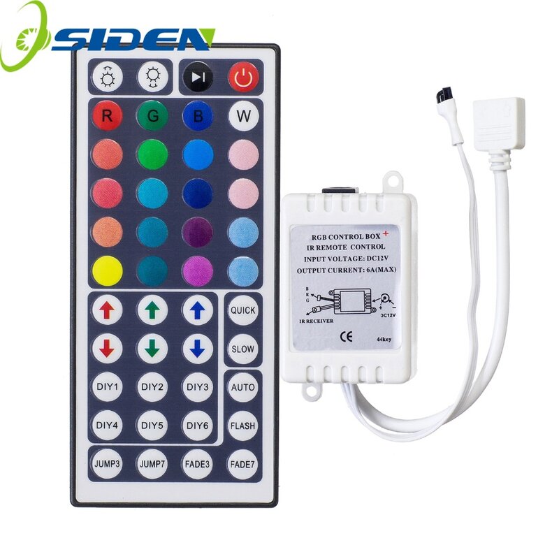 Controlador de led 44 teclas led ir rgb controler led luzes controlador ir remoto dimmer dc12v 6a para rgb 3528 5050 led tira