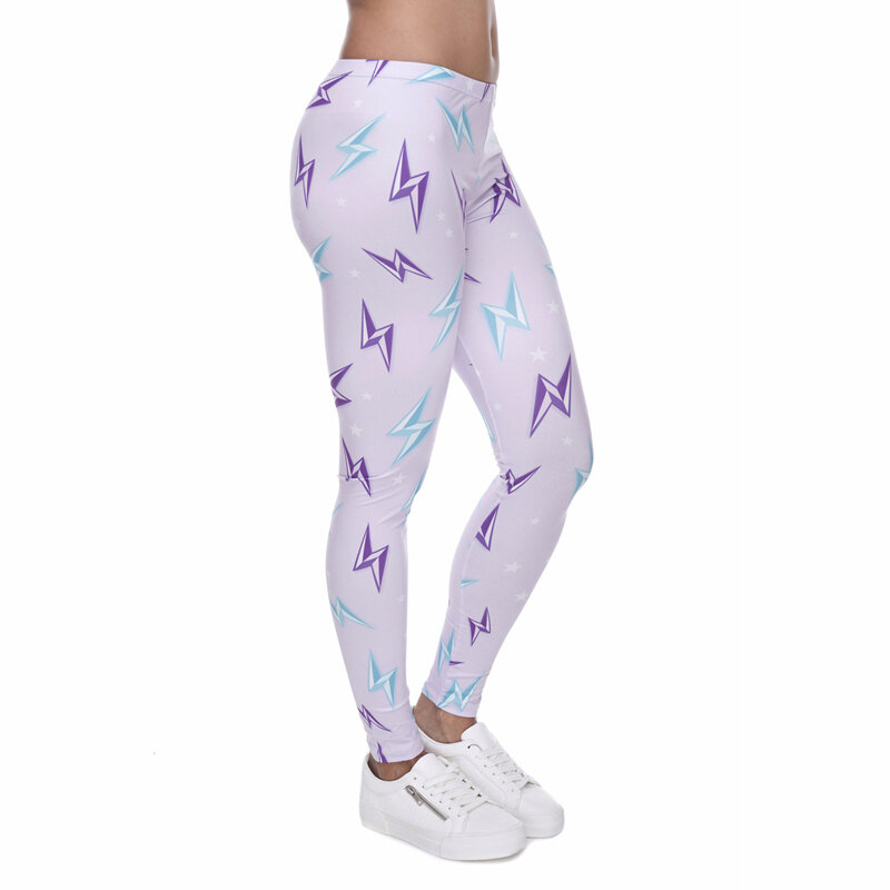2019 nuevo estrellas Rosa estampado Mujer Leggings Fitness transpirable secado rápido de la transpiración Leggins pantalones de Pantalón elástico alto