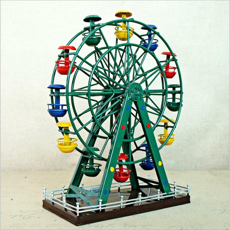 Colore del Metallo Dell'annata Modello di Ruota Panoramica Rotazione Sogno Reminiscence Ferris Wheel Desktop di Casa Decorazione Ornamenti Regali Per Bambini