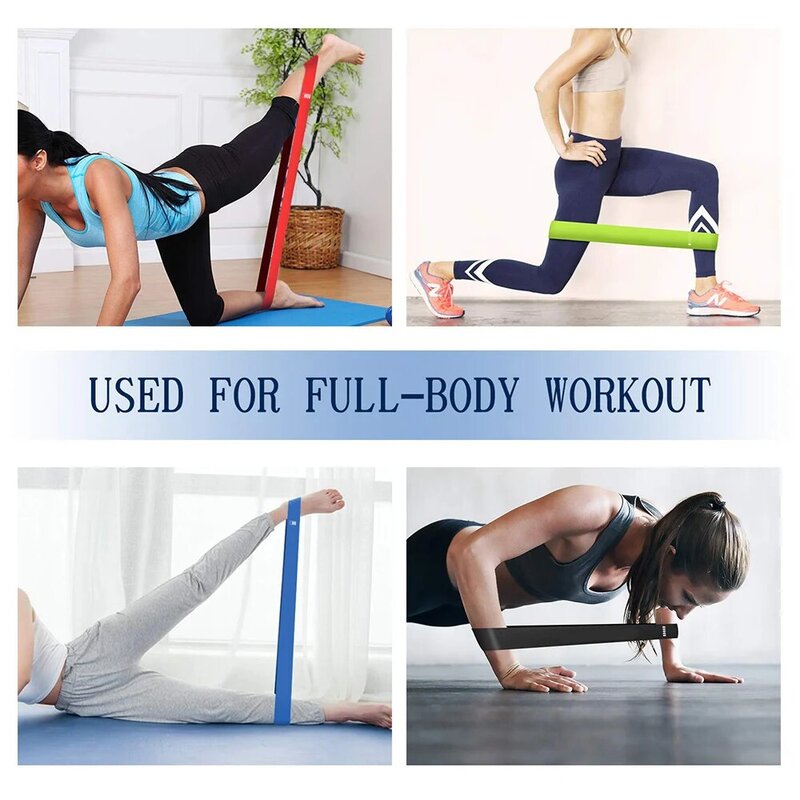 Bandas de resistencia para Yoga, 5 colores, bucle de resistencia, estiramiento, Pilates, equipo de Fitness, gimnasio, entrenamiento deportivo en casa (5lb- 25lb)