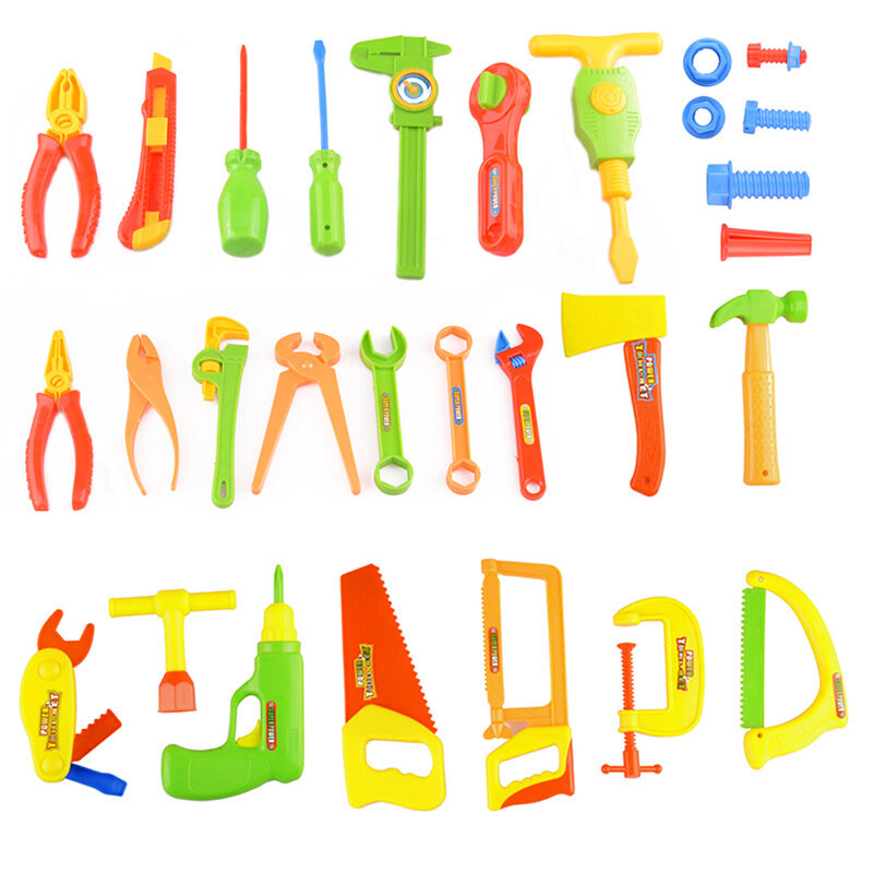 34 sztuk/zestaw narzędzie ogrodowe zabawki dla dzieci narzędzia do naprawy udawaj zagraj w środowisko plastikowe narzędzie do konserwacji inżynierii zabawki prezenty