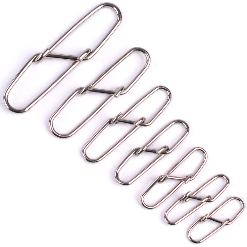 50/bag stainless steel quick lock buckle solid ring safe fast fishing tool connector Pesca hook  fishing gear