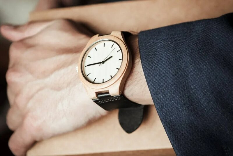 Para O Meu Namorado-Moda Relógio De Madeira De Luxo Dos Homens de Couro Ocasional Simples Relógios Mens Relógios Casal Relógios de Quartzo Esportes relógio de Pulso