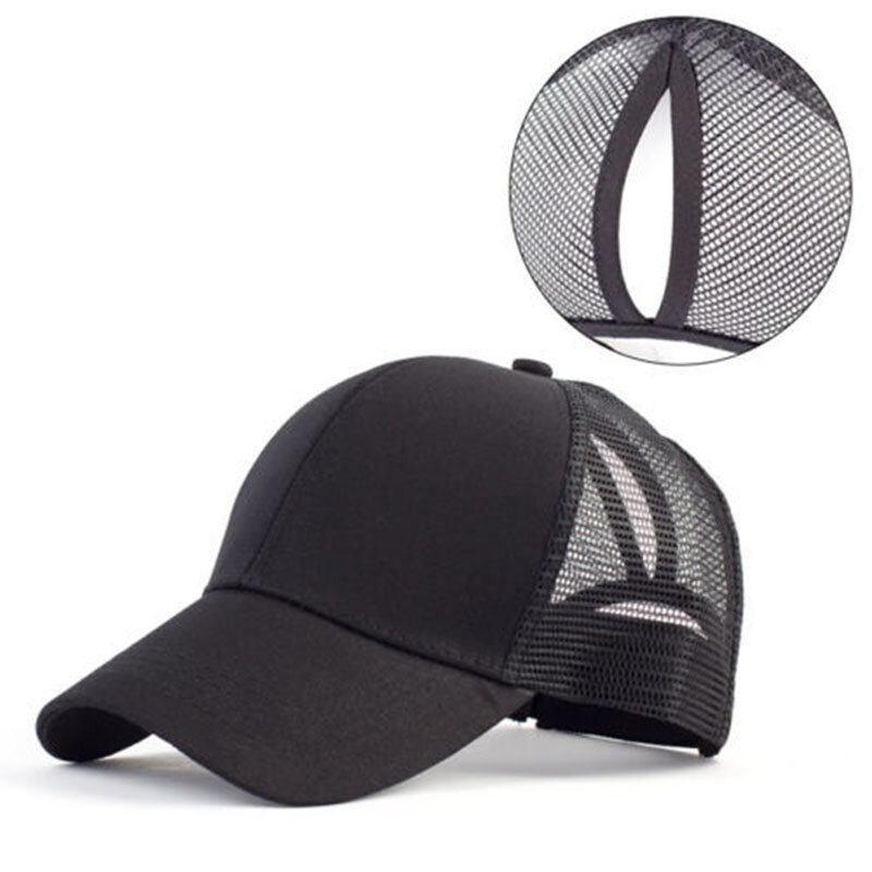 ファッション野球帽女性調節可能なポニーテールメッシュスナップバック夏帽子ユニセックス太陽の帽子骨キャスケットヒップホップキャップ