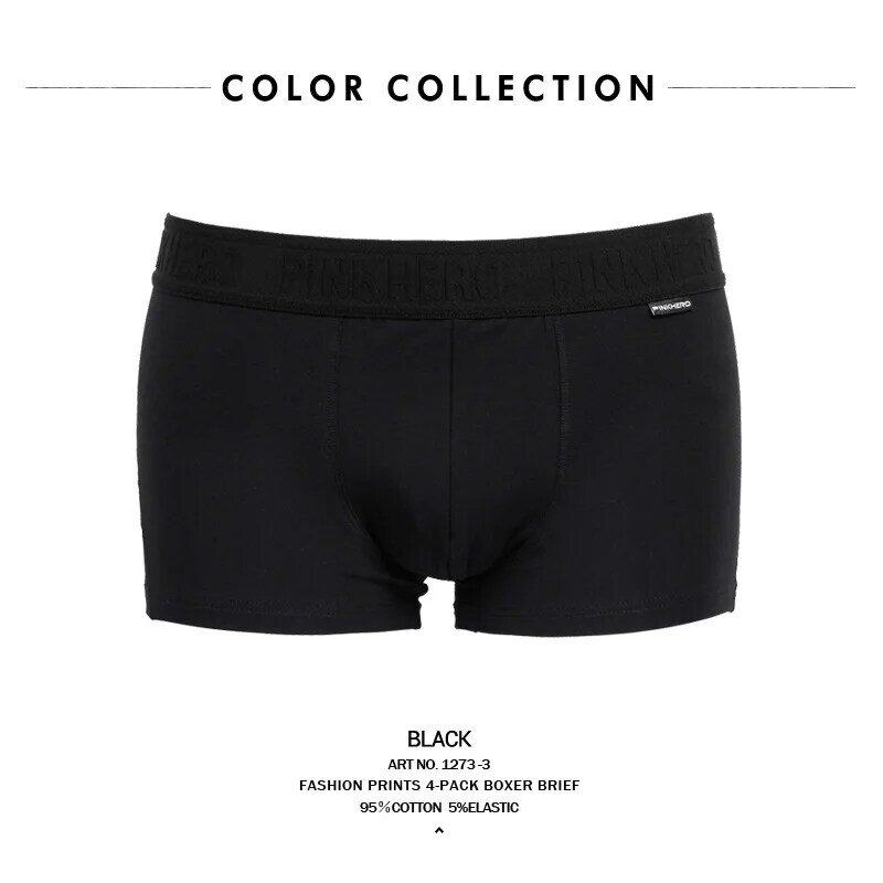 Rosa heróis marca original masculino puro algodão preto e branco cinza série homem ângulo reto cueca boxers