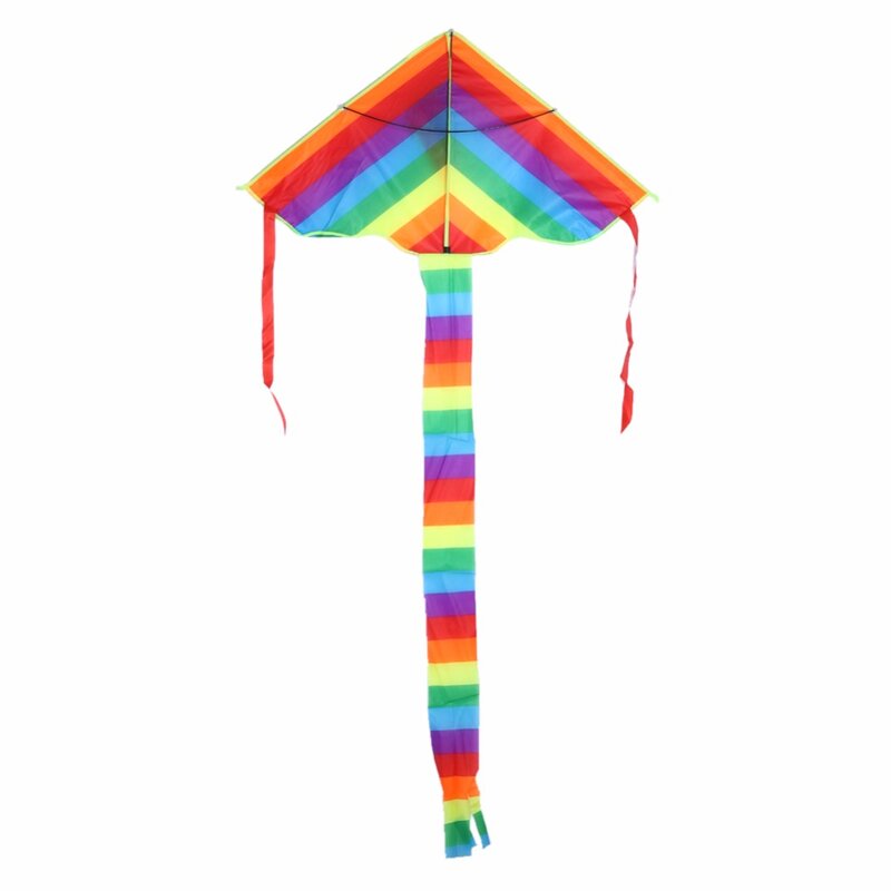 1pc arco-íris kite sem ferramentas de vôo ao ar livre diversão esportes fábrica pipa crianças triângulo colorido alta qualidade pipa fácil voar