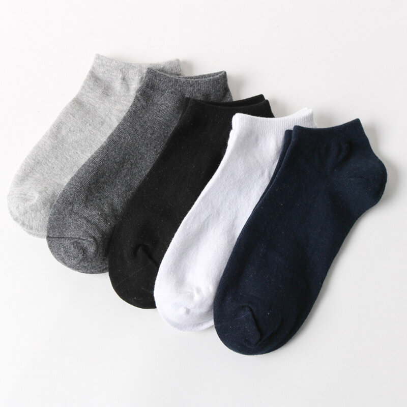 5 Pair New Women ang man Comfortable solid Colour Cotton Sock Slippers Short Ankle Socks Women Comfortable Cotton Short Socks