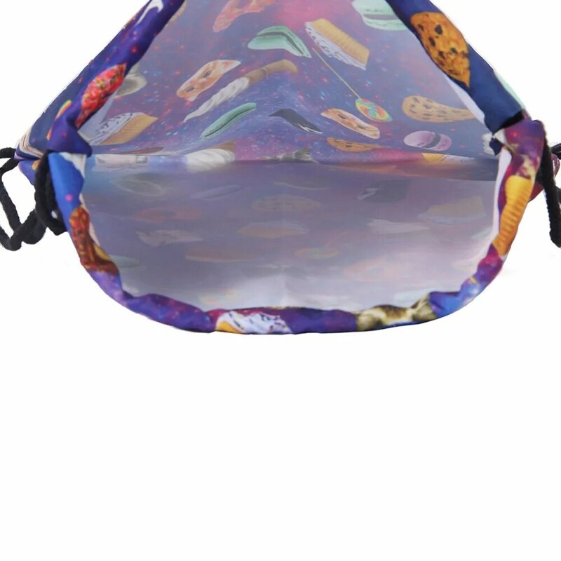 新しいファッション女性幾何学的なバックパック3dプリントトラベルソフトバックドローストリングバッグ