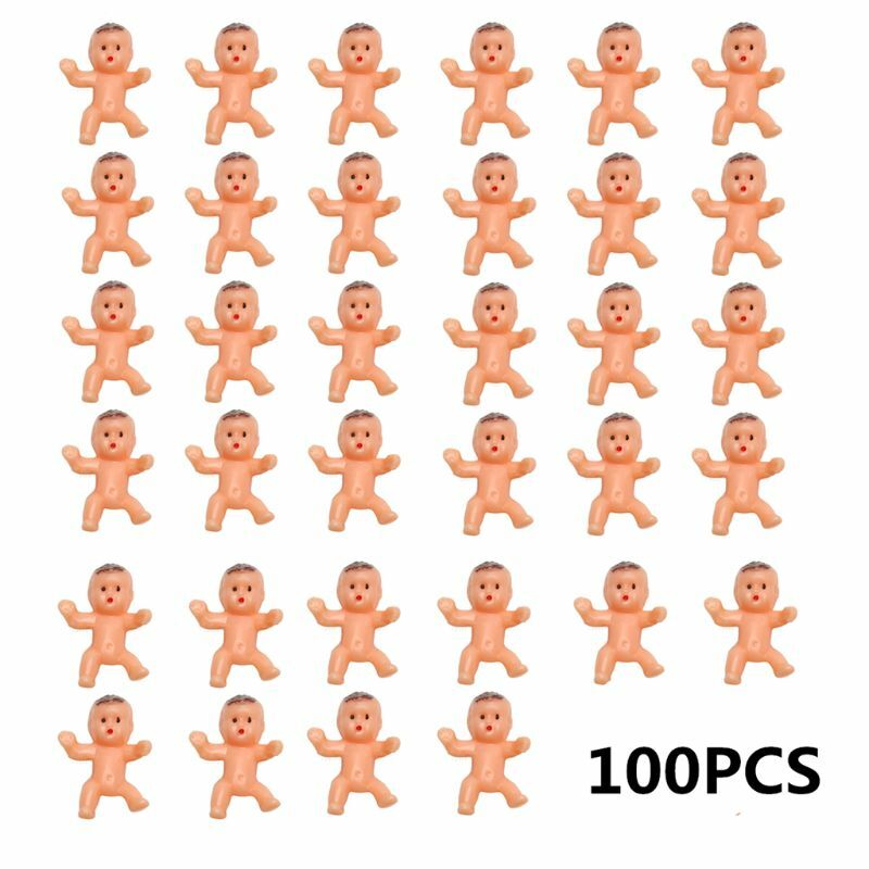 100 Buah 1 Inci Perlengkapan Cendera Mata Bayi Plastik Mini untuk Baby Shower dan Ice Cube Game JUN-24
