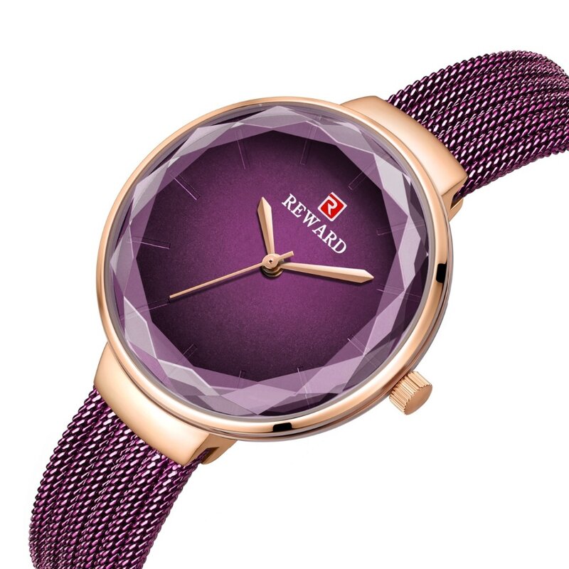 2020 New Fashion Brand  luxury Rose Gold Watches Blue Hour Mesh Steel Women ladies casual dress Prism quartz watch reloj mujer