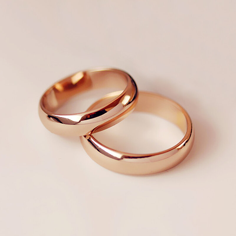 USTAR-خواتم الزفاف المستديرة للنساء والرجال ، مجوهرات للعشاق ، لون الذهب الوردي ، هدية