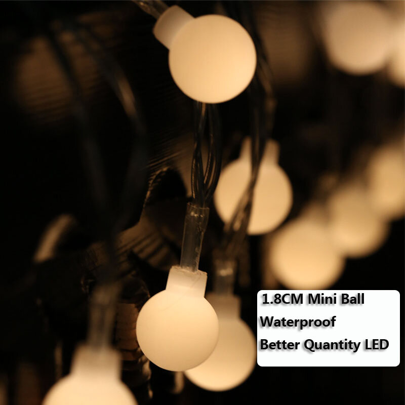 20 LED Mini Ball String Lights Fairy Guirlande 1.5M 3.5M Batterij Operated Holiday String Lamp Home Party Bruiloft decoratie Licht