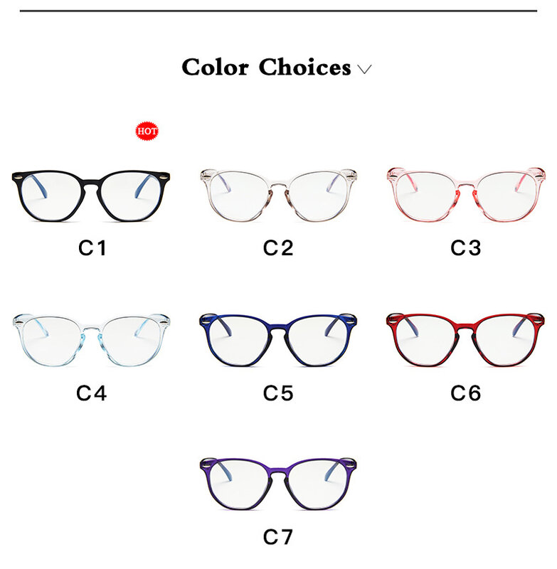 إطار نظارة نسائي شفاف, إطار نظارات نسائي شفاف مستدير الشكل مصنوع من البلاستيك الشفاف