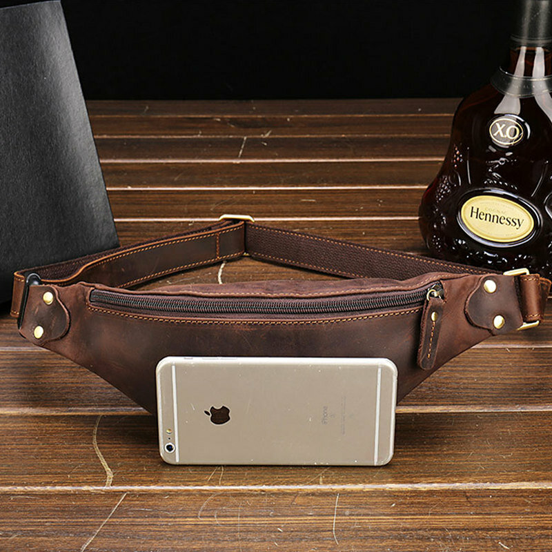 BISI GORO – sac de taille en cuir véritable 2021, sac de ceinture à la mode, pochette pour téléphone, voyage, unisexe, petit portefeuille