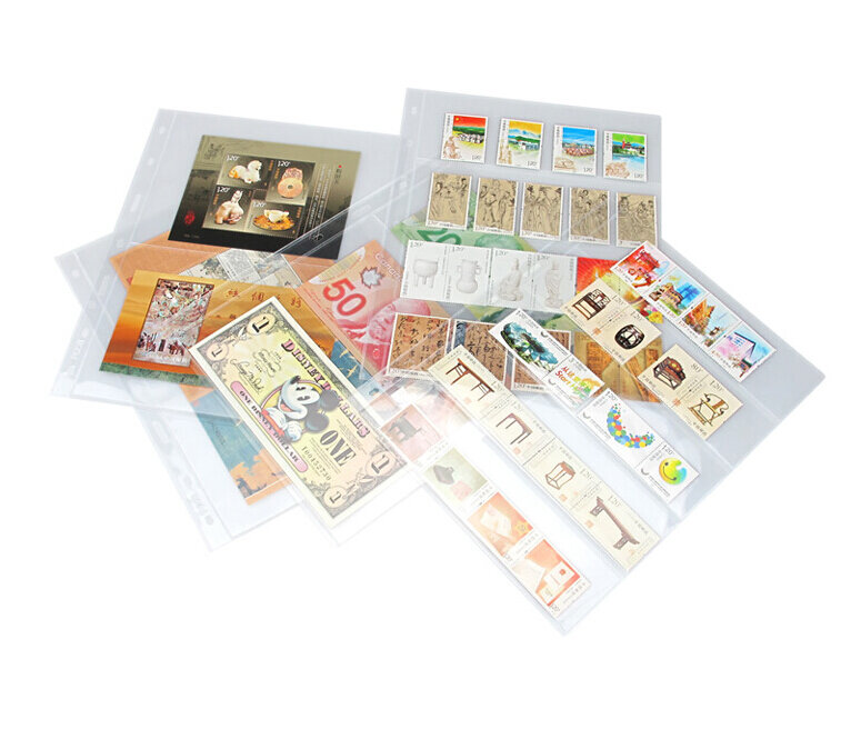 Pages d'albums de timbres avec grille transparente en PVC 10 pièces/lot, feuilles mobiles, pour collectionneurs de timbres, couverture non incluse