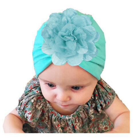 Turbante suave con flores para niños, sombrero de mezcla de algodón para recién nacidos, gorro con nudo superior, accesorios para fotos, regalo de Ducha