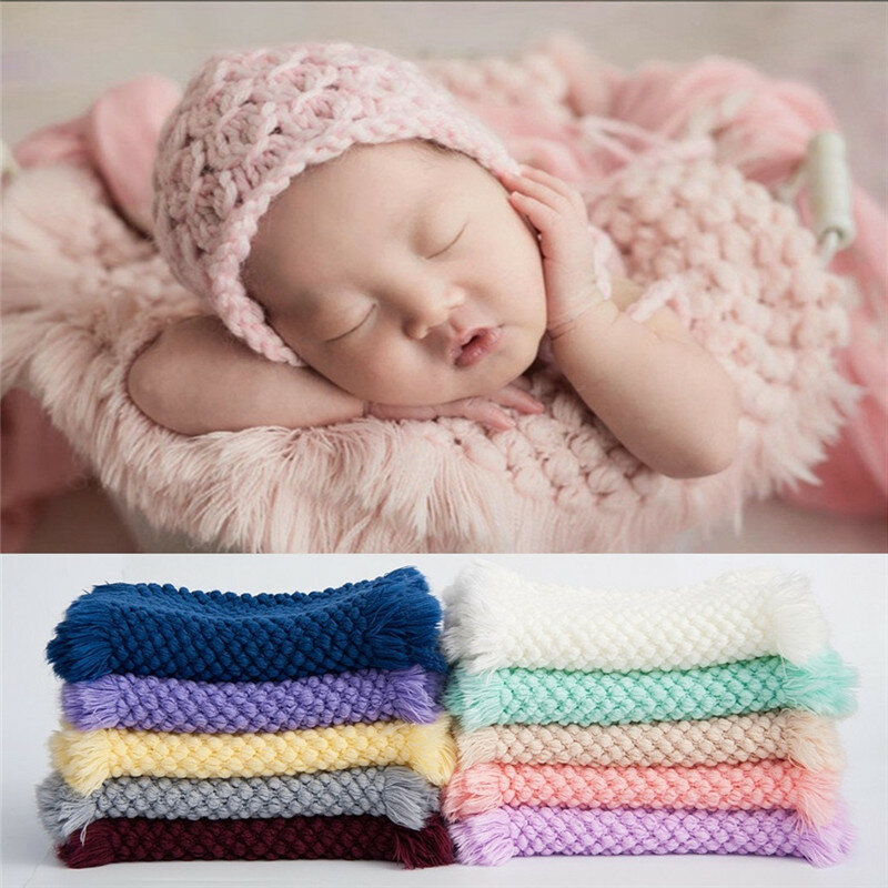 Neugeborenen Fotografie Requisiten Decke Gestrickte Baby Wolle Decke Foto Backgroup Accessoies