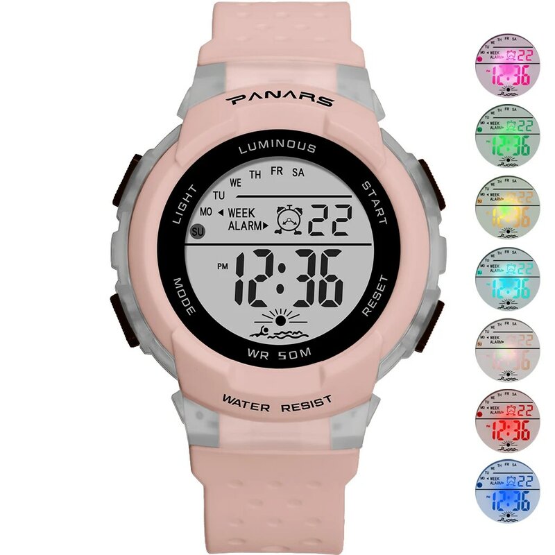PANARS Kids Watches Sports Students Electronic Wristwatches Waterproof Week Date LED Clock Boys Girls Children Watch Relojes