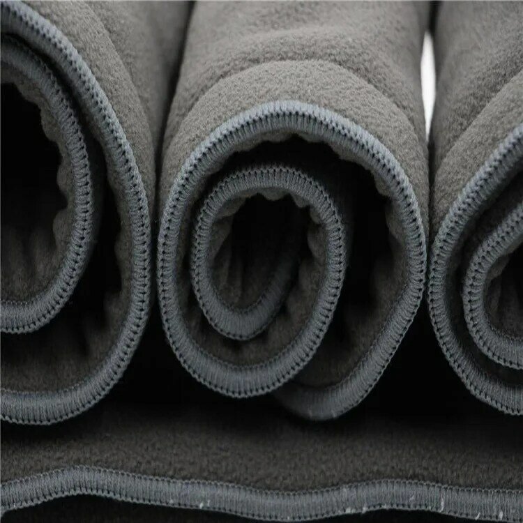 ล้างทำความสะอาดได้ผ้าอ้อมผู้ใหญ่5ชั้นถ่านไม้ไผ่ผ้า Liner Super ดูดซับที่สามารถนำกลับมาใช้ใหม่ได...