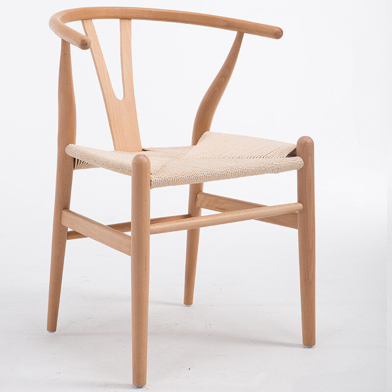 Современный обеденный стул Hans weсредней длины, буковая древесина, орех/Красный Коричневый/Натуральная отделка, Y-образный стул для кафе, мебе...