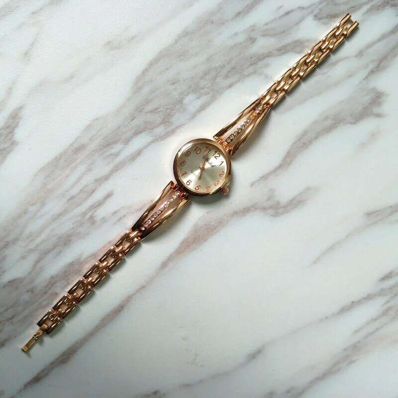 Senhoras de aço inoxidável prata relógio de quartzo feminino elegante luxo ouro pequena cinta relógios marca vestido relógio de pulso relogio