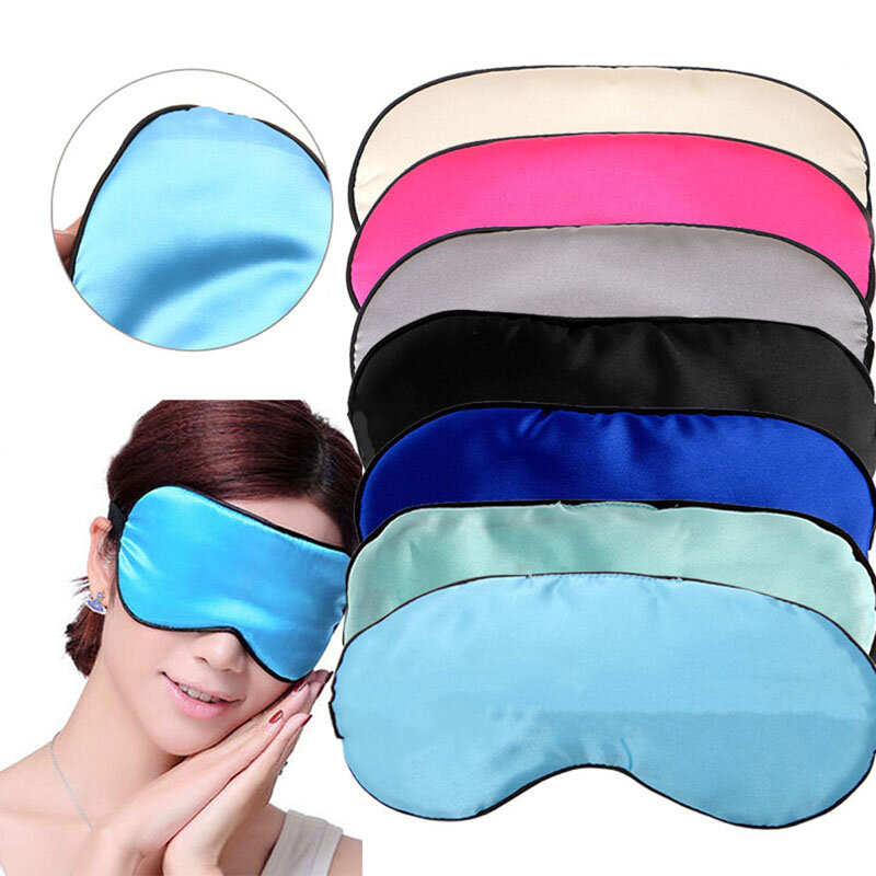 Masque oculaire de sommeil en soie Pure 1 pièce | Couverture rembourrée d'ombre pour voyage, aide à la détente bandeau # H027 #
