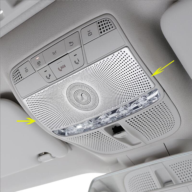 Estilo do carro interior frente luz de leitura painel capa adesivo guarnição tarja quadro para mercedes benz classe e w213 2016-2018 acessórios