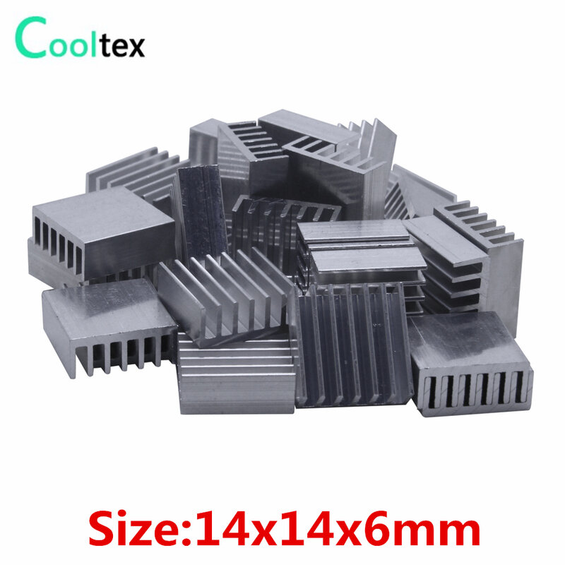 Dissipateur thermique en aluminium extrudé de 50 pièces 14x14x6mm pour puce VGA RAM LED IC radiateur électronique refroidisseur de refroidissement