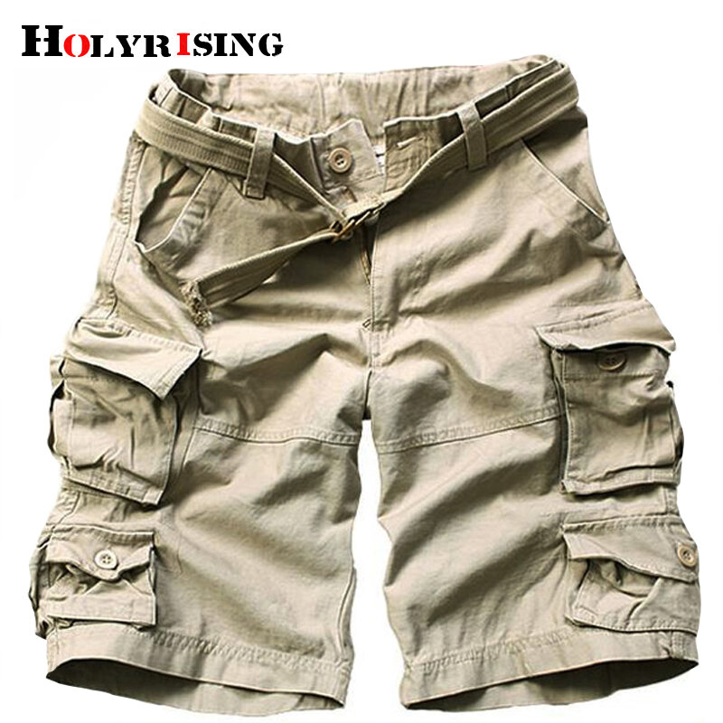 Holyrising livre cinto 100% calças de algodão multi bolso calças militares dos homens camuflagem carga 11 cores 18803-5