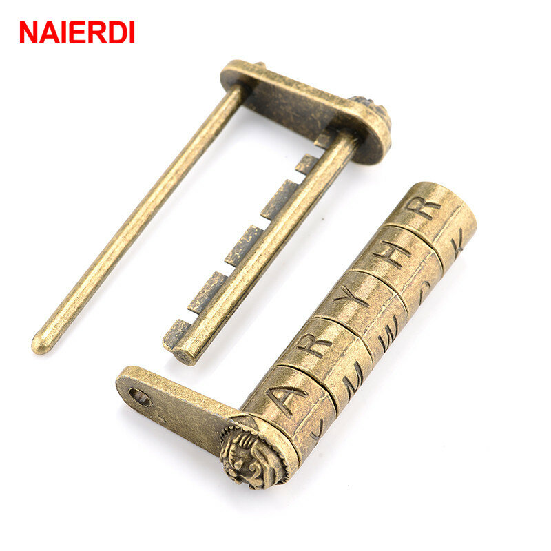 NAIERDI-قفل من سبائك الزنك ، 4 أنواع ، البرونز العتيق ، النمط الصيني ، قفل كلمة المرور ، صندوق المجوهرات ، أدوات يدوية