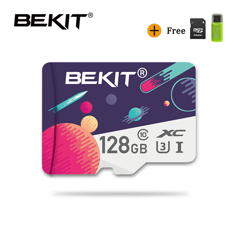 Bekit 100% Original การ์ดความจำ128Gb 256Gb 32GB 64Gb 16Gb 8Gb TF/SD การ์ด SDXC SDHC Class 10แฟลชไดร์ฟสำหรับกล้องสมาร์ทโฟน