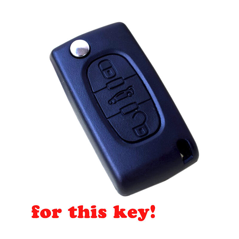 Porte-clés clé de voiture silicone 3 boutons | Caoutchouc, coque de protection de la peau pour PEUGEOT 407 307 308 607 pour Citroen C3 C5 C6