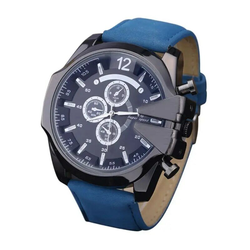 Mode militaire Sport nouveaux hommes montre affaires montres bracelet en cuir hommes montre horloge