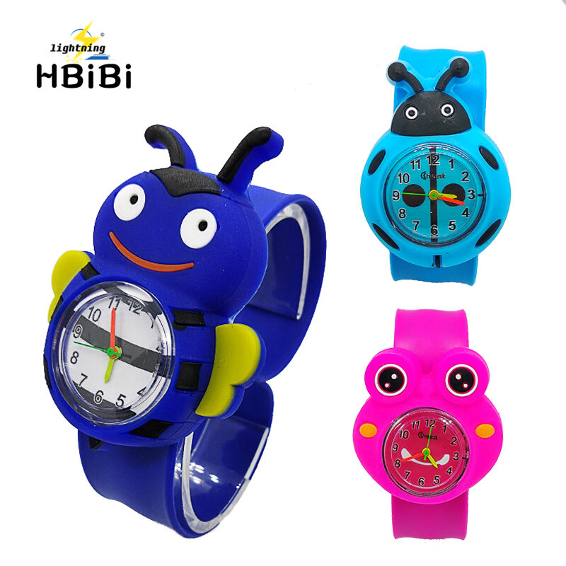 Mode 3 mixed stil cartoon biene frosch Uhr für kinder Kinder Uhren Slap Silikon Quarz Armbanduhr Jungen Mädchen heißer Verkauf 1 stücke