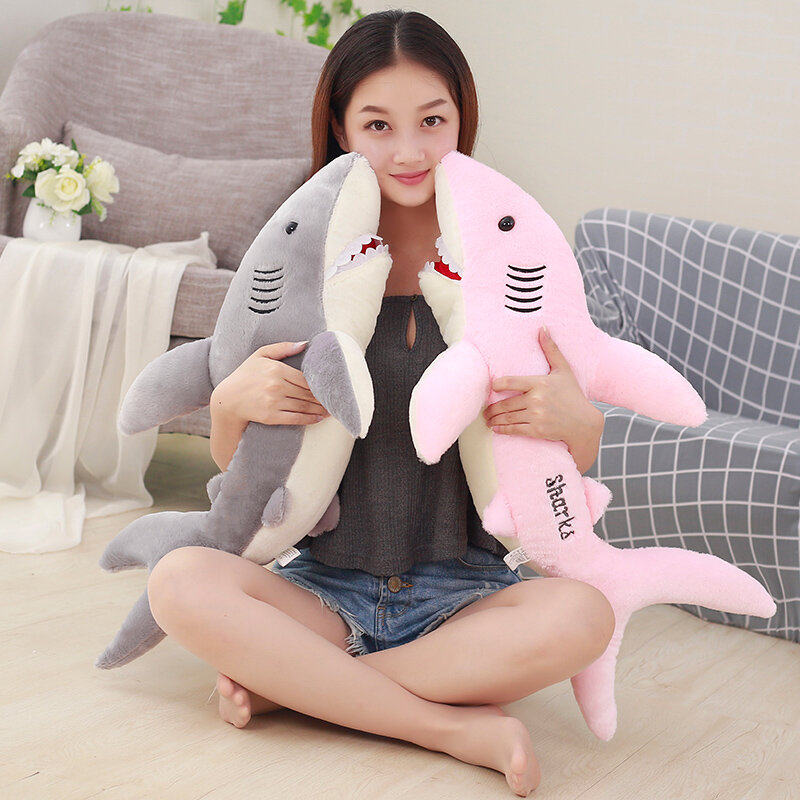 50cm-130cm peluche squalo giocattoli animali di peluche grandi squalo cuscini per bambole cuscino per dormire giocattoli per bambini per bambini regali di compleanno