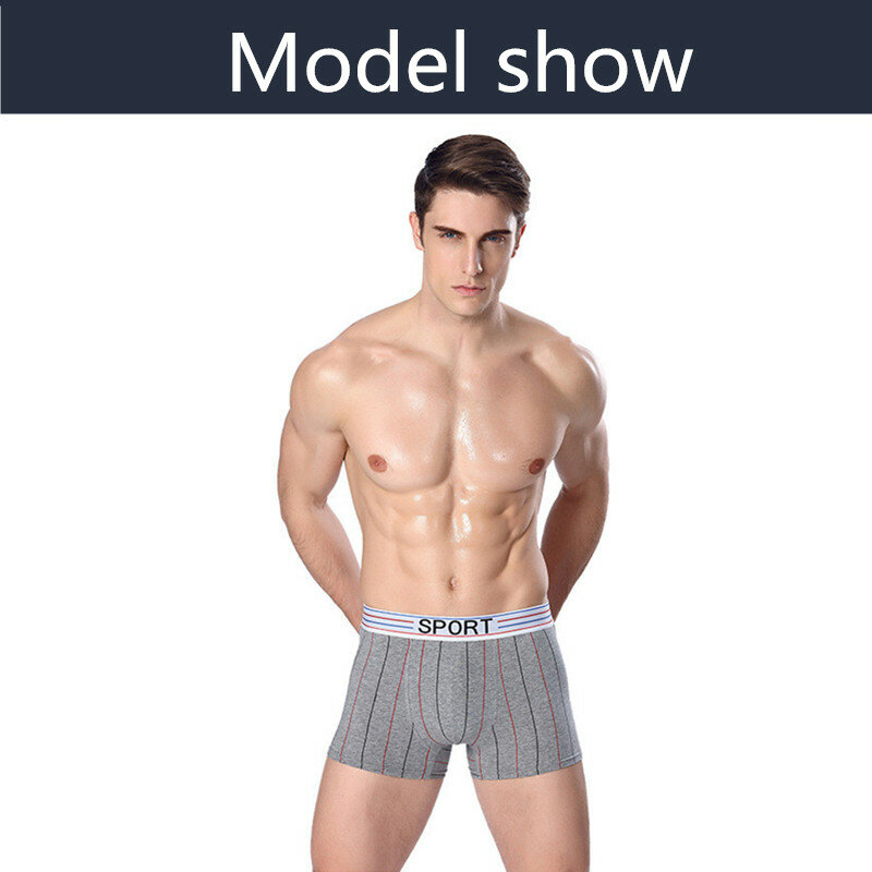 Novo underwearing masculino impressão confortável sexy negócio algodão movimento respirável roupa interior algodão suado confortável