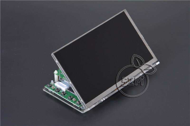 Raspberry Pi 4 b – écran d'affichage LCD, 52Pi, 7 pouces, 1024x600, avec carte de pilote et support en acrylique transparent
