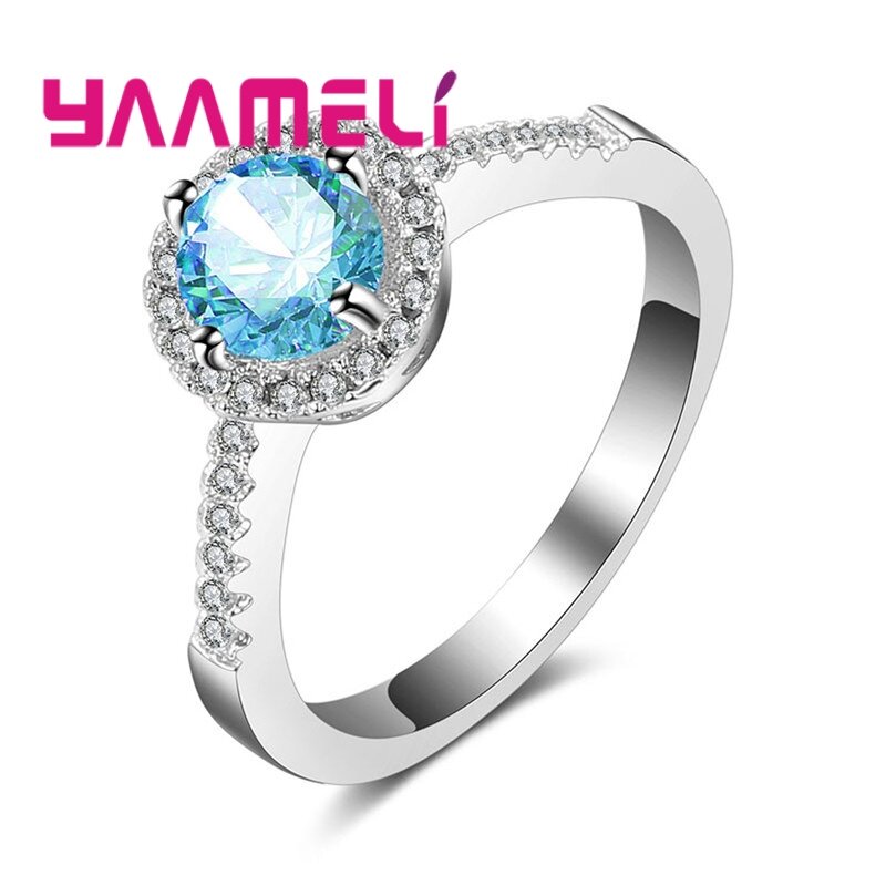 Bague classique en argent Sterling 925 brillant, en Zircon cubique, cadeau d'anniversaire pour femmes, Souvenir