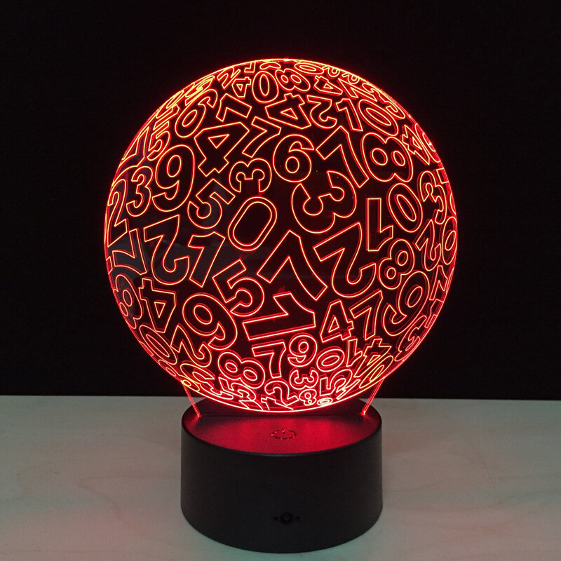 디지털 공 Acylic LED 3D 밤 빛 원격 터치 다채로운 책상 테이블 램프 소년 아이 선물 침실 장식