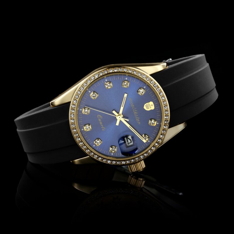Wealthstar Top Brand Donne strass quadrante orologi di marca di lusso fashion casual silicone del quarzo della cinghia posta di sport orologi