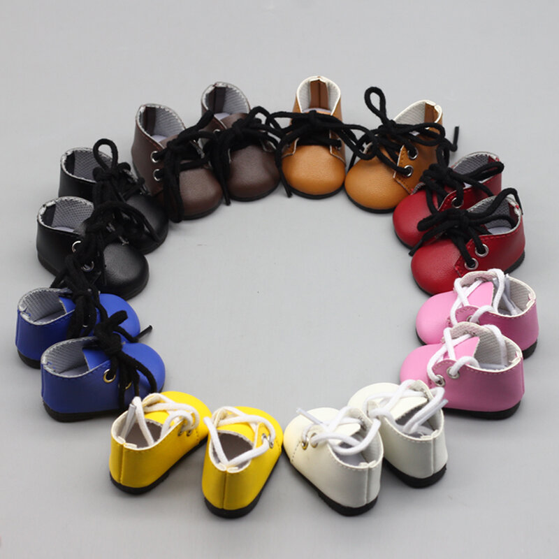 Zapatos de juguete de piel sintética para muñecas EXO, Mini zapatos de moda de 8 colores, aptos para muñecas de 2,8 pulgadas, accesorios para muñecas BJD Ragdoll, 5x14,5 CM