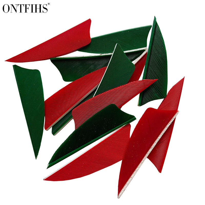 Ontfihs escudo 2 "para arquearia, flechas coloridas de penas para arco e flechas rw com 100 peças